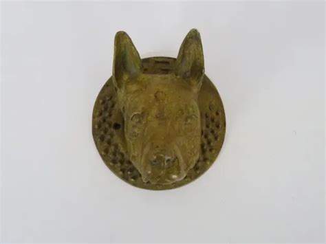 Ancien Heurtoir De Porte Doberman En Bronze Ou Laiton Marteau De Porte