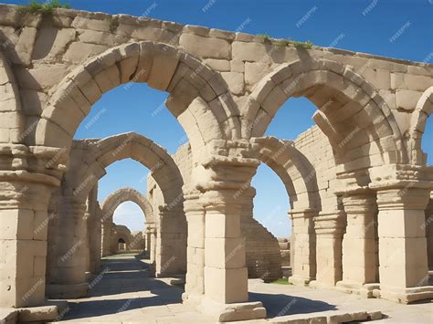 Premium AI Image | Ancient classic architecture stone arches