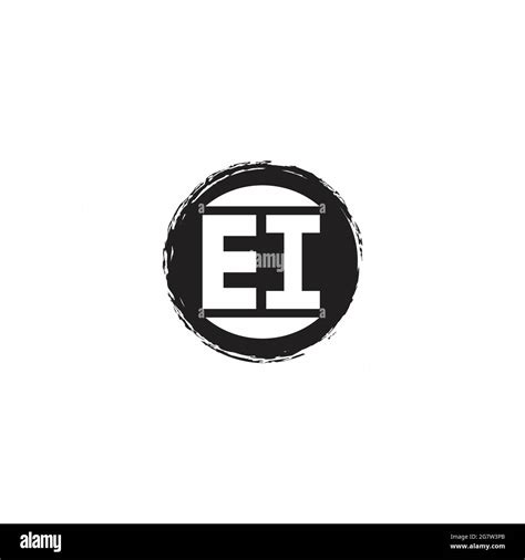 EI Logo Initial Letter Monogram With Abstrac Circle Shape Design