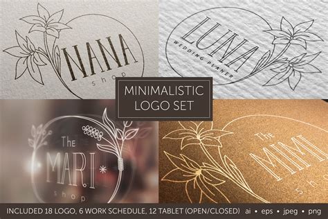 Minimalistic Logo Set. Logo Templates Graphic by zmievska_ksenia ...