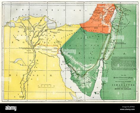 Map Showing The Route Taken By The Israelites From Egypt To Canaan