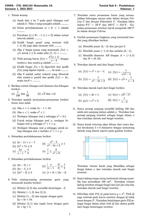 Tutorial Bab Matematika A Itb Tahun Mes Consulting