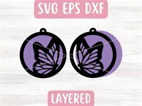 Monarch Butterfly Earring Svg File For Cricut Layered Earring Svg For