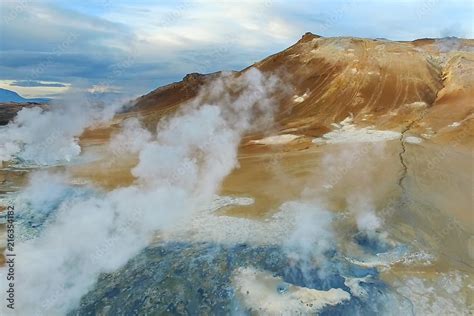 Iceland. Geothermal site in the area of Lake Myvatn. The photos are ...