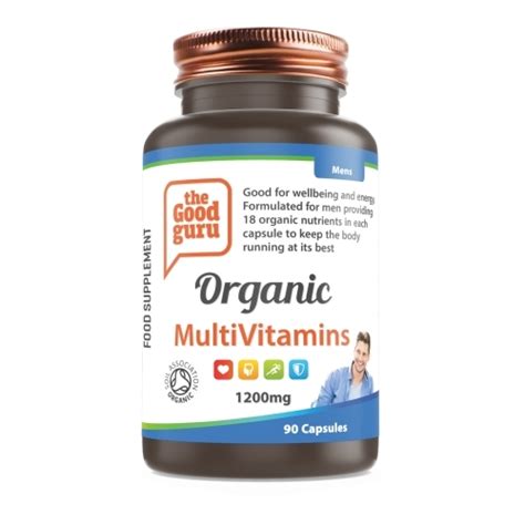 Mens Organic Multivitamin Capsules Thegoodguru Supplements Organic Vegan