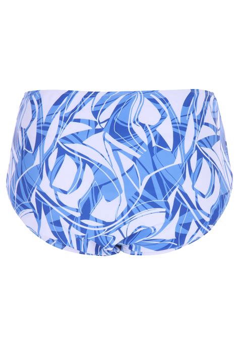 Womens Blue Geo Print High Waist Bikini Briefs Peacocks