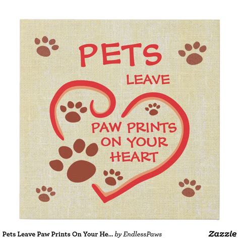 Pets Leave Paw Prints On Your Heart Wall Art Heart Wall Art Paw