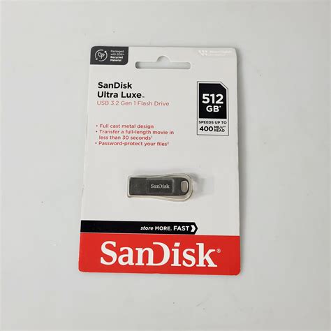 SanDisk Ultra Luxe Flashdisk USB 3 2 Gen 1 512GB SDCZ74 Silver