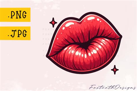 Red Pucker Kissing Lips Graphic By FoxtoothDesigns Creative Fabrica