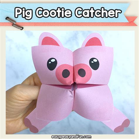 pig fortune teller cootie catcher origami puppets easy peasy