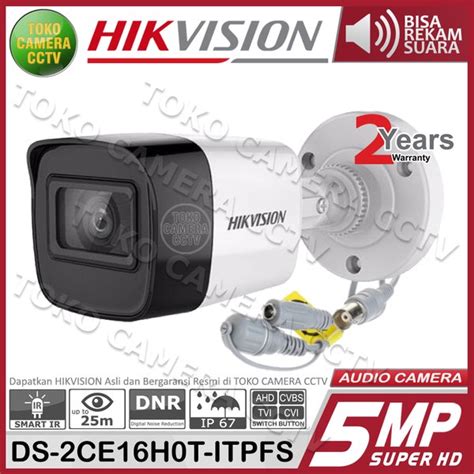 Jual Kamera Cctv Outdoor Hikvision Mp Mic Audio Ds Ce H T Itpfs Di