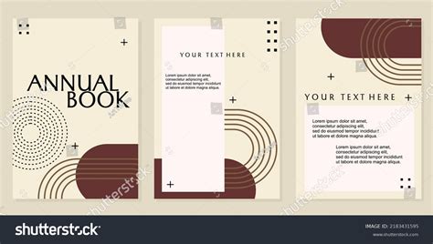 Annual Book Cover Design Set Aesthetic Stock Vector (Royalty Free ...