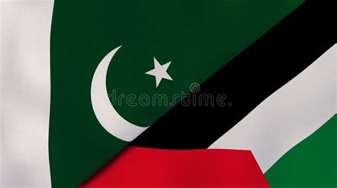 Pakistan And Palestine Flags Stock Illustration Illustration Of