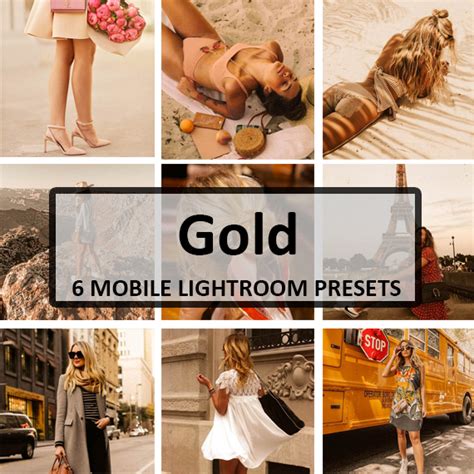 6 Gold Lightroom Mobile Presets Filtergrade