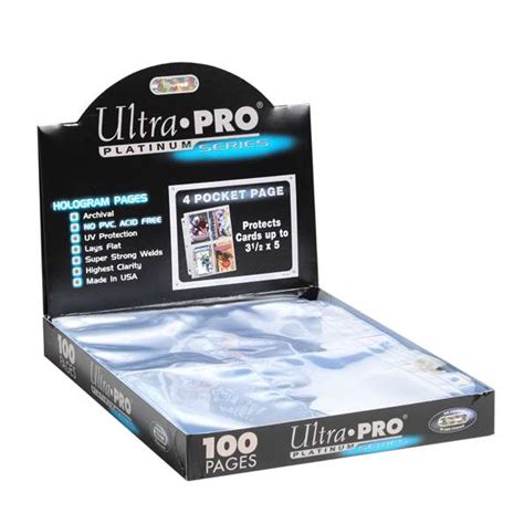 Ultra Pro Platinum Series 4 Pocket 100 Card Pages