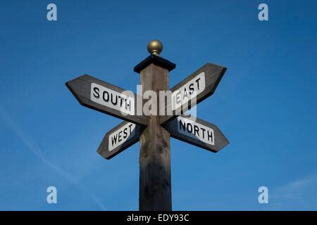 sign north, south, North East West South Signpost Shows Travel Or Stock ...