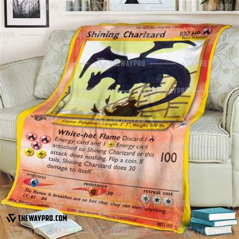 HOT Pokemon Shining Charizard Fleece Blanket Express Your Unique