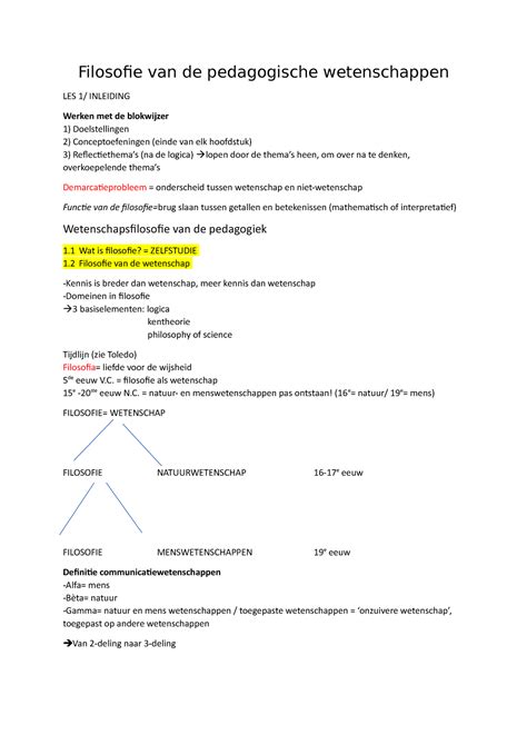 Filosofie Vd Pedagogische Wetenschappen Filosofie Van De Pedagogische