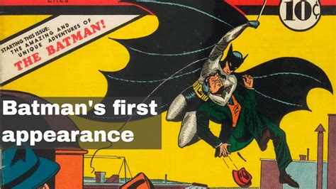 30th March 1939 Batman Makes His First Appearance When Detective