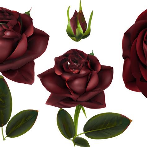 Burgundy Roses Clipart Elements Creative Fabrica