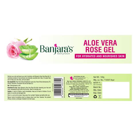 Banjaras Aloe Vera Rose Gel 100 Gms Veeha Beauty