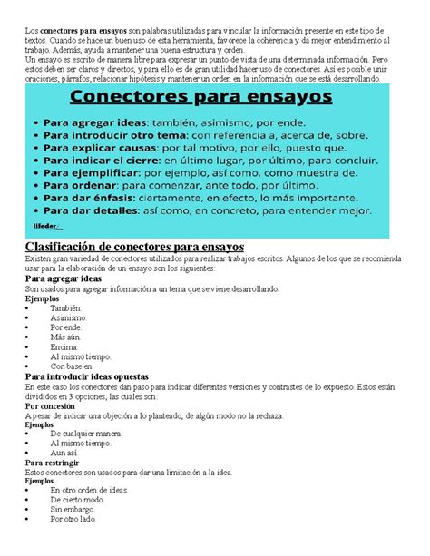 Conectores para ensayos - Cuando se hace un buen uso de esta