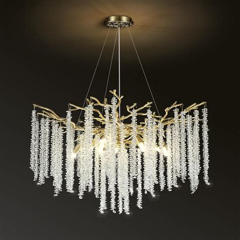 kvtinmty Modern Crystal Chandeliers for Dining Room, D30 Round Gold