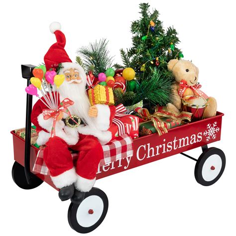 Lighted & Musical Santa Claus Merry Christmas Wagon Decoration - 20
