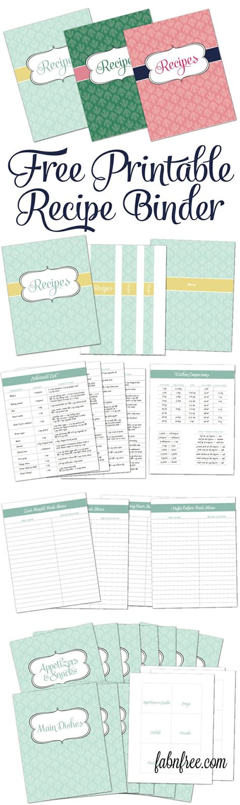 Free Printable Recipe Binder Cover Printable