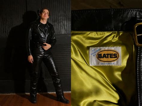 Black Leather Pants Motorcycle Biker Pants Bates of California USA 1970s Racing / Riding Gear ...