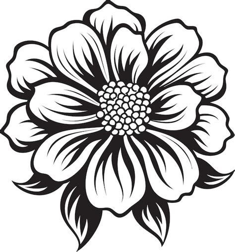 Icono de flor monocromático diseño artístico emblemático símbolo de