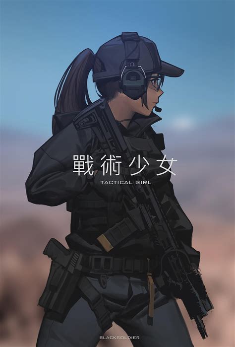 4k Helmet Gun Ivan Wang Assault Rifle Ivan 624 Swat Tactical Anime Girls Anime Girls