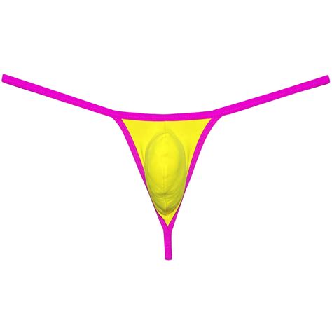 Botmois Men Solid Spandex Bikini Thong Male Pouch Tangas Underwear T