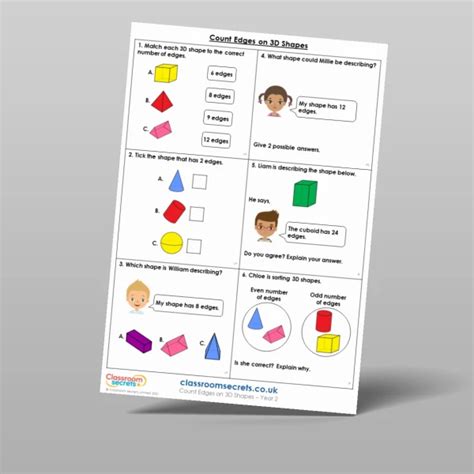 Count Edges On 3d Shapes Mixed Activity Resource Classroom Secrets