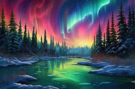 Enchanted Aurora Spellbinding Panorama Showcasing The Ethereal Beauty