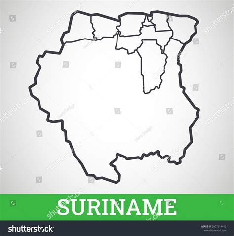 Simple Outline Map Suriname Vector Graphic Stock Vector (Royalty Free