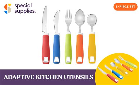 Special Supplies Adaptive Utensils Piece Kitchen Set Wide Non