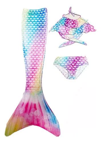 Sirena Cola Y Bikini Niñas Traje De Baño Set Envío Gratis MercadoLibre