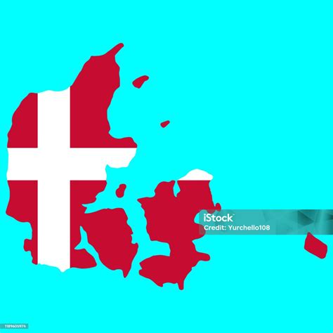 Denmark Map Flag Vector Illustration Eps10 Stock Illustration