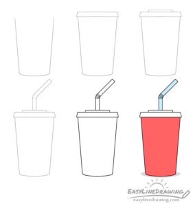 How to Draw a Soda Cup in 6 Steps - EasyLineDrawing