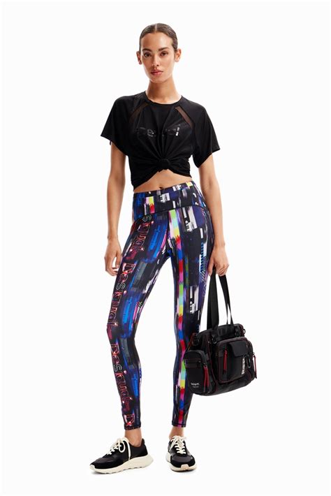 Desigual Leggings Sport Digital Black Manelsanchez Pt