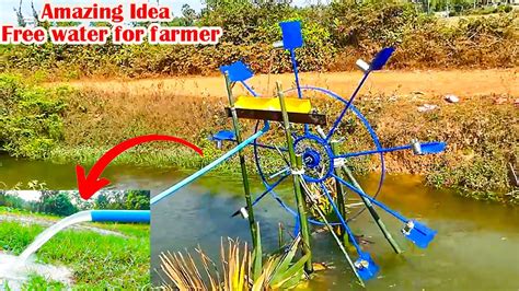 amazing water wheel pump   river strong water pump