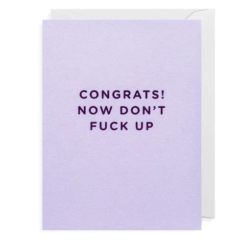 Congrats Don T Fuck It Up Card Utility Gift UK