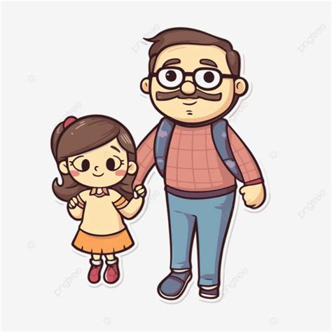 Imagen De Ilustraci N De Dibujos Animados De Padre E Hija Vector Png