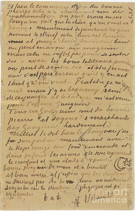 Page Of A Letter From Vincent To His Brother Theo Executed In Arles