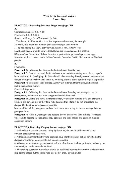Interactions 2 Writing Answer Key 2
