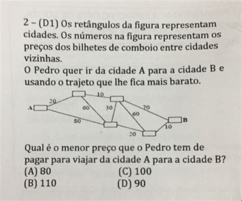 Solved D Os Ret Ngulos Da Figura Representam Cidades Algebra