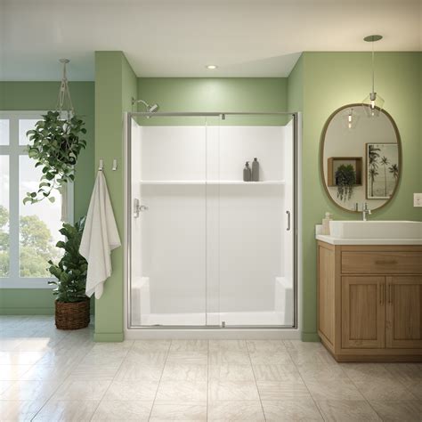 Galatea SH6032 Acrylx Alcove Left Hand Drain One-Piece Shower in White