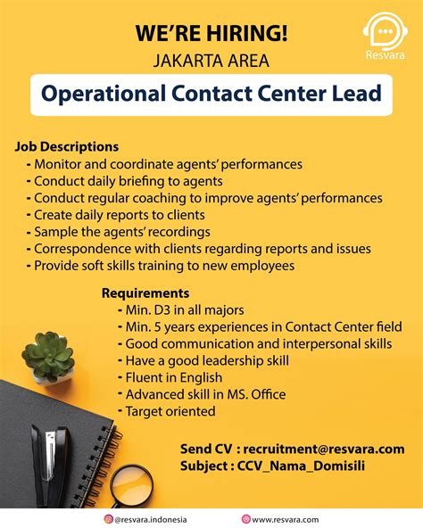 Operational Contact Center Lead - Resvara
