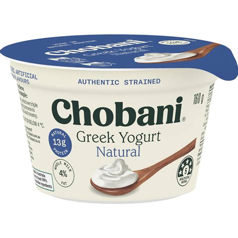 Chobani Greek Yogurt Natural 160g Woolworths